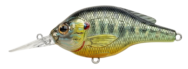 Picture of Livetarget Sunfish Pumpkinseed Shallow Dive Flat-Side Crankbait, 3'-4', 2 3/4", #4 Hooks, 1/2 Oz, Metallic/Gloss, Floating