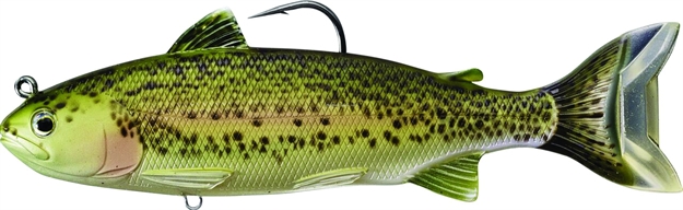 Picture of Livetarget Trout (Adult) Swimbait, 6 1/2", 9/0 Hook, 2 1/2 Oz, Olive/Red, Medium Slow Sinking