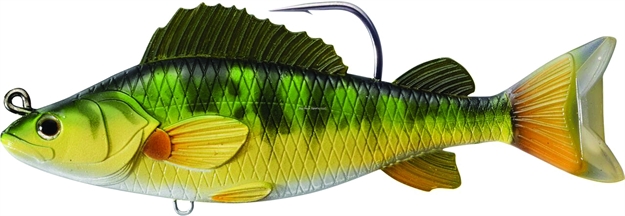 Picture of Livetarget Yellow Perch Swimbait, 4 1/2", 7/0 Hook, 3/4 Oz, Yellow/Green, Medium Slow Sinking
