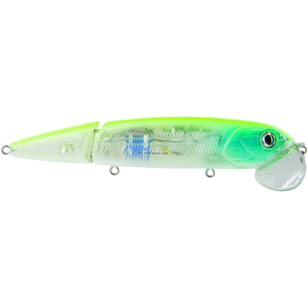 Picture of Livingston Lures Team Livingston Walking Boss II Top Water, Chartreuse Blue Shiner, 4.625", 0.9375 Oz, Floating, #2 Hooks,Ebs Multitouch
