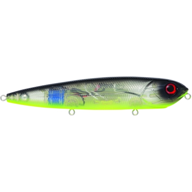 Picture of Livingston Lures Team Livingston Walking Boss Top Water, Bluetreuse, 4.625", 0.6875 Oz, Floating, #2 Hooks,Ebs Multitouch