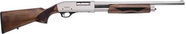 Picture of Lkci Omega Pump Shotgun 12Ga 20" Bbl 3" White Chrome/Walnut