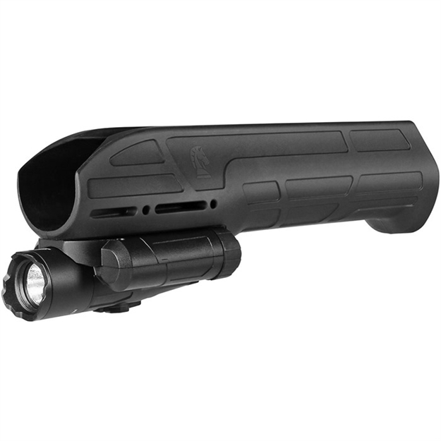Picture of Adaptive Tactical At02901 EX Performance Forend With 300 Lumen Flashlight, Black Polymer, Concealed 2" Picatinny, Fits Most Mossberg 500/590/Maverick 88 AT-02900 682146911329