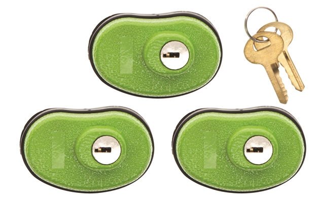 Picture of  Lockdown 1118825 Keyed Trigger Lock  Open With Key Green Rubber 3 Pack