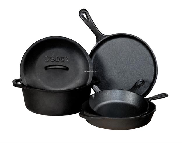 Picture of Lodge 5 Piece Seasonsed Cast Iron Cookware Set L5HS3 075536383507