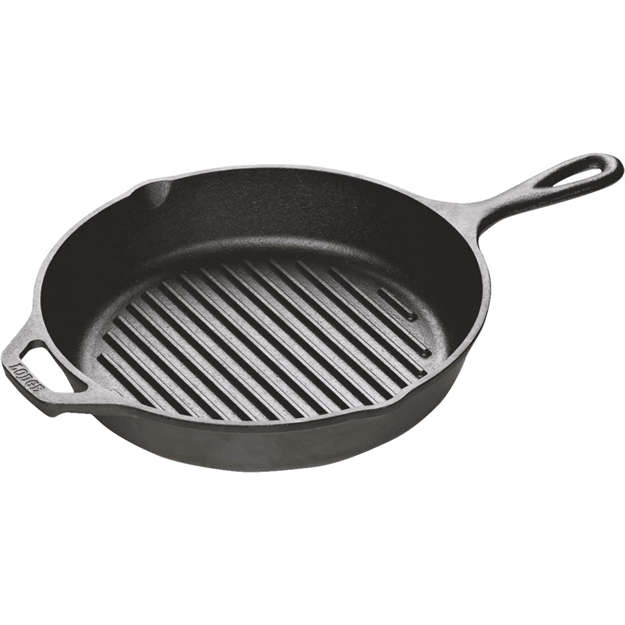 Picture of  Lodge L8gp3 10.25 Inch Round Cast Iron Grill Pan 075536335100