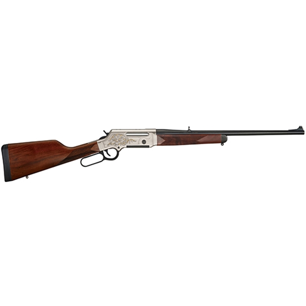 Picture of  Henry H014d223 Long Ranger Deluxe Full Size 223 Rem/5.56X45mm Nato 5+1 20" Blued Steel Barrel, Engraved Nickel-Plated W/24K Gold Inlay Steel Receiver, American Walnut Stock Right Hand