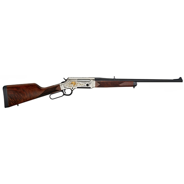 Picture of  Henry H014wl308 Long Ranger Wildlife Full Size 308 Win 4+1 20" Blued Steel Barrel, Engraved Nickel-Plated W/24K Gold Inlay Steel Receiver, American Walnut Stock Right Hand 619835300157
