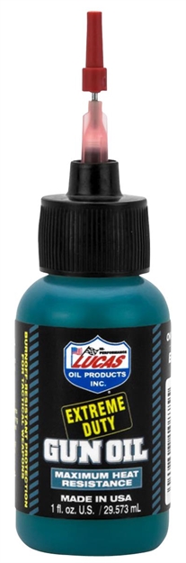Picture of  Lucas Oil 10875 Extreme Duty Gun Oil Against Heat, Friction, Wear 1 OZ Squeeze Bottle