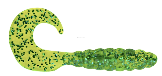 Picture of Luck-E-Strike Apex Curly Tail Grub 3" - Chartreuse With Blue Flake