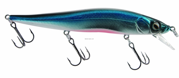 Picture of Luck-E-Strike Rick Clunn Stickbait, 4 1/2", 1/2 Oz, SZ 6 Hooks (3), Chrome Blue, Suspending