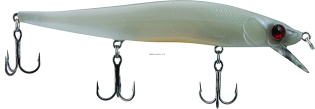 Picture of Luck-E-Strike Rick Clunn Stickbait, 4 1/2", 1/2 Oz, SZ 6 Hooks (3), French Pearl, Suspending