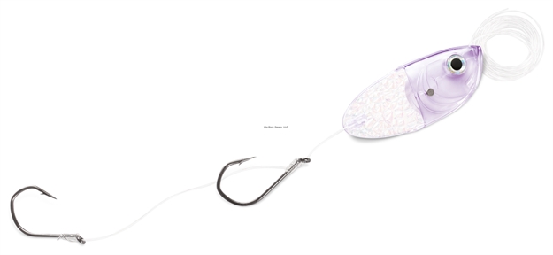 Picture of Luhr Jensen Cut Bait Head With Rigging, 48" 40 Lb. Sufix Fluorcarbon Leader, 2 Snelled Vmc 4/0 Hooks,  Fish Candy UV Purple