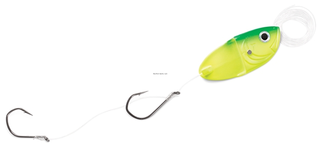 Picture of Luhr Jensen Cut Bait Head With Rigging, 48" 40 Lb. Sufix Fluorcarbon Leader, 2 Snelled Vmc 4/0 Hooks, Lucky Charm