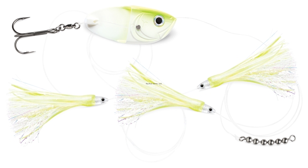 Picture of Luhr Jensen Flash Fly Twinkie Rig, 72" Sufix 40 Lb. Fluorocarbon Leader, Vmc Treble Hook, Chartreuse Glow