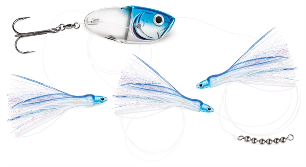 Picture of Luhr Jensen Flash Fly Twinkie Rig, 72" Sufix 40 Lb. Fluorocarbon Leader, Vmc Treble Hook, Chrome Blue