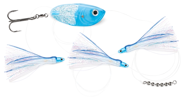 Picture of Luhr Jensen Flash Fly Twinkie Rig, 72" Sufix 40 Lb. Fluorocarbon Leader, Vmc Treble Hook, Fish Candy UV Blue