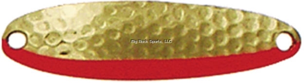 Picture of Luhr Jensen Krocodile Casting Spoon, 2 1/8", 3/8 Oz, Hammered Brass & Fire Side Stripe