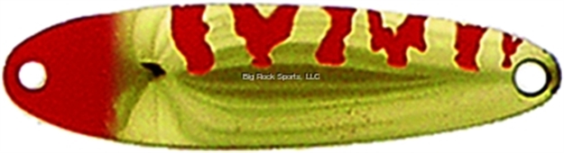 Picture of Luhr Jensen Krocodile Casting Spoon, 2 11/16", 1/2 Oz, Brass/Fire Red Tiger/Tail