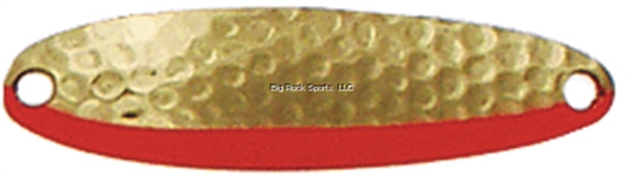 Picture of Luhr Jensen Krocodile Casting Spoon, 2 11/16", 5/8 Oz, Hammered Brass & Fire Side Stripe