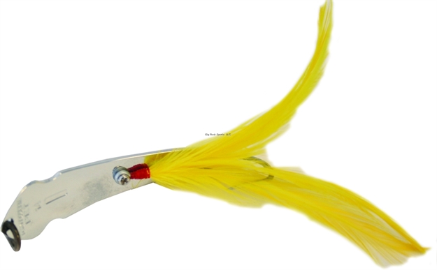 Picture of Luhr Jensen Pet Spoon With Yellow Feather, 2 1/4", 1/4 Oz, Chrome