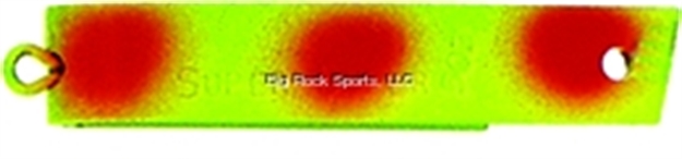 Picture of Luhr Jensen Super Duper Casting/Trolling Spoon, 1 1/4", 1/10 Oz, Chartreuse & Fire Dots