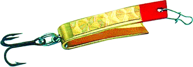 Picture of Luhr Jensen Super Duper Casting/Trolling Spoon, 1 1/8", 1/12 Oz, Brass & Red Head