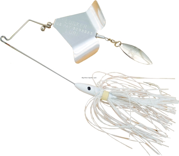 Picture of Lunker Lure Jump'n Jak Buzz Bait, 1/4 Oz, White Skirt/Silver Blade