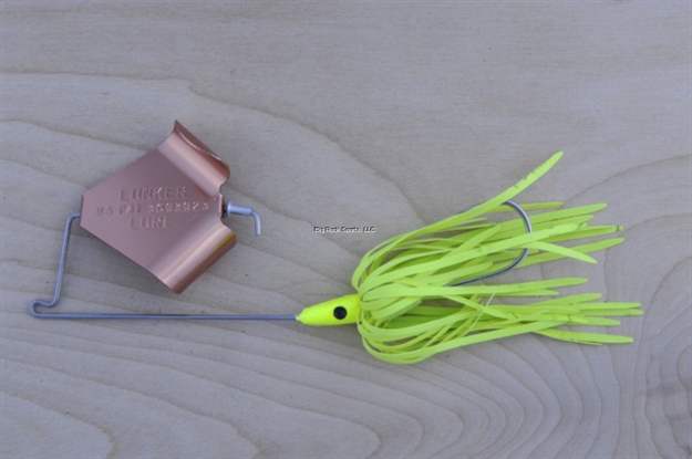 Picture of Lunker Lure Original Buzz Bait, 1/2 Oz, Chartreuse Skirt/Copper Blade