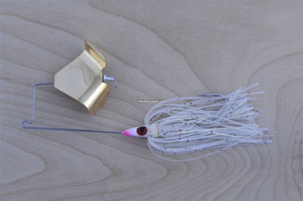 Picture of Lunker Lure Proven Winner Buzz Bait, 1/4 Oz, White Head/Gold Glimmer Skirt/Gold Blade