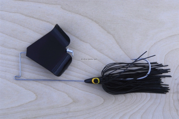 Picture of Lunker Lure Proven Winner Buzz Bait, 3/8 Oz, Black Head/Black Metal Skirt/Black Blade