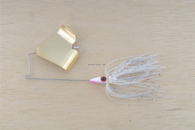 Picture of Lunker Lure Proven Winner Buzz Bait, 3/8 Oz, White Head/Gold Glimmer Skirt/Gold Blade