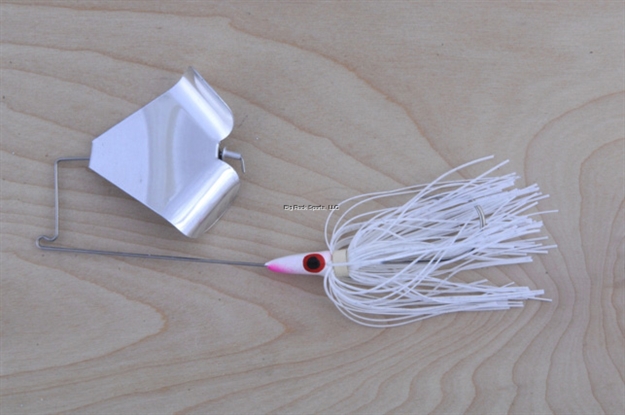Picture of Lunker Lure Proven Winner Buzz Bait, 3/8 Oz, White Head/White/Silver Flake Skirt/Silver Blade