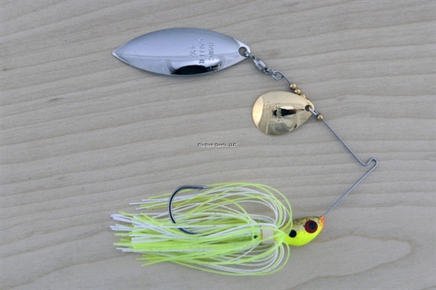 Picture of Lunker Lure Proven Winner Double Blade Spinnerbait, 1/2 Oz, Chartreuse Gold Head/Chartreuse White Skirt, Colorado/Willow