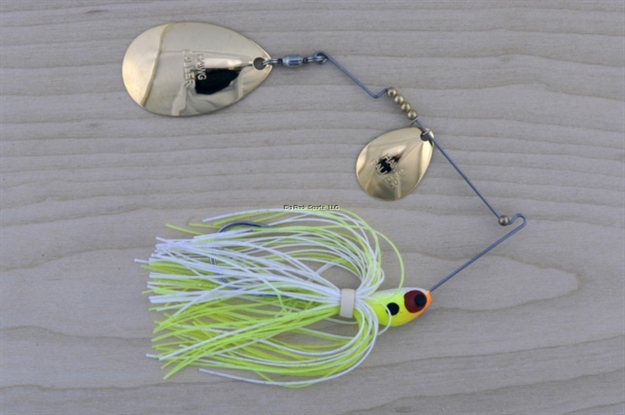 Picture of Lunker Lure Proven Winner Double Blade Spinnerbait, 1/2 Oz, Chartreuse White Head/Chartreuse White Skirt, Colorado/Indiana Pw1212