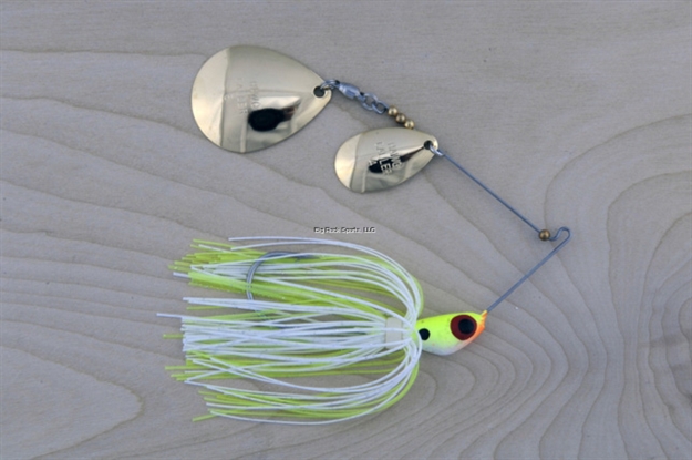 Picture of Lunker Lure Proven Winner Double Blade Spinnerbait, 1/2 Oz, Chartreuse White Head/Chartreuse White Skirt, Colorado/Indiana