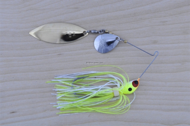 Picture of Lunker Lure Proven Winner Double Blade Spinnerbait, 1/2 Oz, Chartreuse White Head/Chartreuse White Skirt, Colorado/Willow