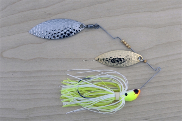 Picture of Lunker Lure Proven Winner Double Blade Spinnerbait, 1/2 Oz, Chartreuse White Head/Chartreuse White Skirt, Willow