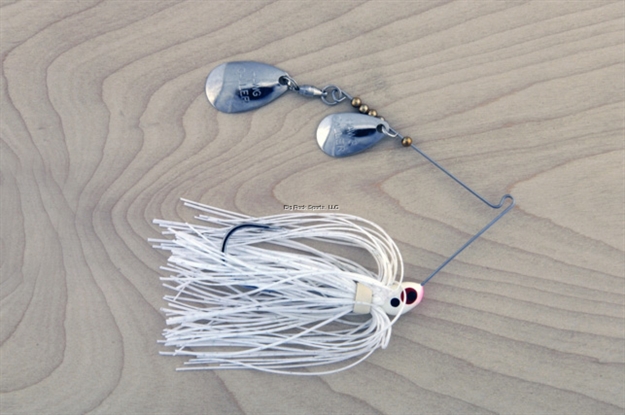 Picture of Lunker Lure Proven Winner Double Blade Spinnerbait, 1/4 Oz, White Head/White Silver Flake Skirt, Colorado