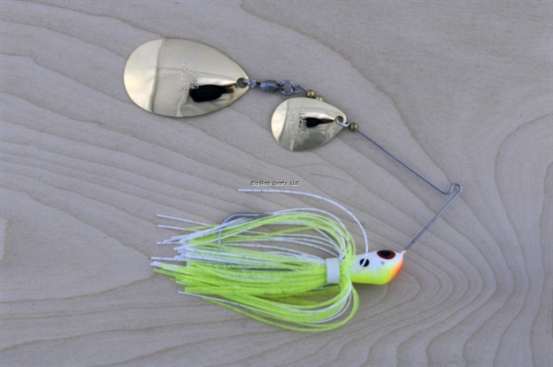 Picture of Lunker Lure Proven Winner Double Blade Spinnerbait, 3/4 Oz, Chartreuse White Head/Chartreuse White Skirt, Colorado/Indiana
