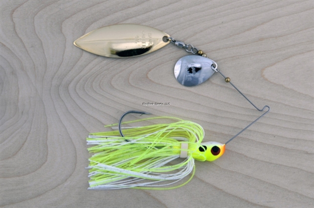 Picture of Lunker Lure Proven Winner Double Blade Spinnerbait, 3/4 Oz, Chartreuse White Head/Chartreuse White Skirt, Colorado/Willow