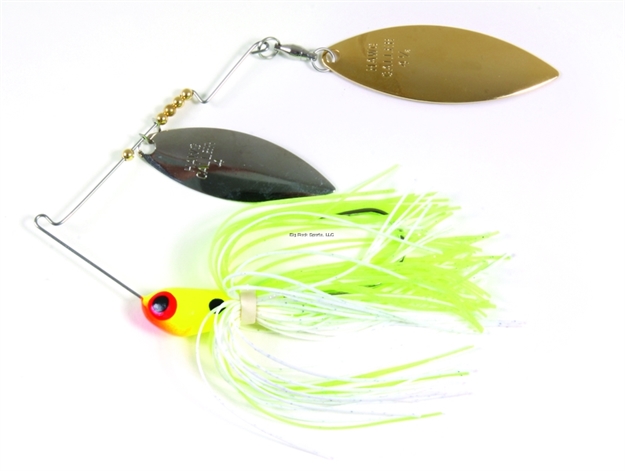 Picture of Lunker Lure Proven Winner Double Blade Spinnerbait, 3/4 Oz, Chartreuse White Head/Chartreuse White Skirt, Willow