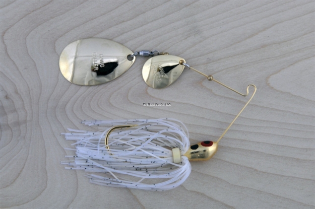 Picture of Lunker Lure Proven Winner Double Blade Spinnerbait, 3/4 Oz, Gold Head/Gold Glimmer Skirt, Colorado/Indiana