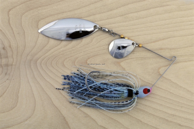 Picture of Lunker Lure Proven Winner Double Blade Spinnerbait, 3/8 Oz, Blue Glimmer Head/Blue Fish Scale Skirt, Colorado/Willow