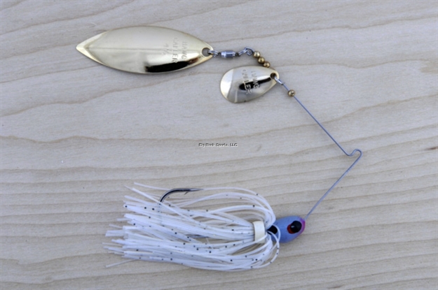 Picture of Lunker Lure Proven Winner Double Blade Spinnerbait, 3/8 Oz, Blue Glimmer Head/Gold Glimmer, Indiana/Willow