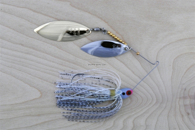 Picture of Lunker Lure Proven Winner Double Blade Spinnerbait, 3/8 Oz, Blue Glimmer Head/Green Fish Scale Skirt, Willow