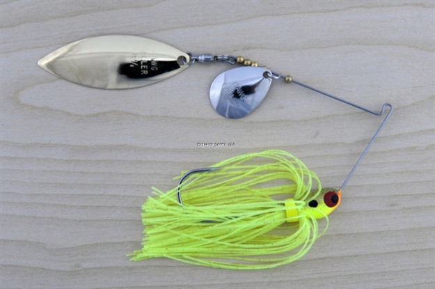 Picture of Lunker Lure Proven Winner Double Blade Spinnerbait, 3/8 Oz, Chartreuse Gold Head/Chartreuse Gold Flake Skirt, Colorado/Willow