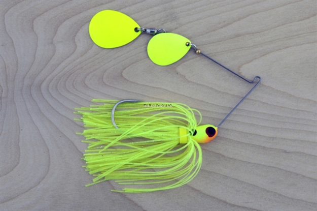 Picture of Lunker Lure Proven Winner Double Blade Spinnerbait, 3/8 Oz, Chartreuse Head/Chartreuse/Silver Flake Skirt, Colorado Pw0738