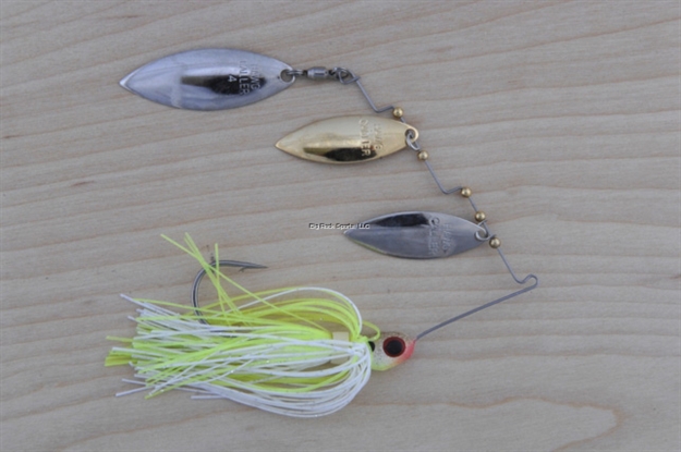 Picture of Lunker Lure Proven Winner Spinnerbait, 3/8 Oz, Chartreuse/White/Gold Head/Chartreuse/White Skirt, Willow