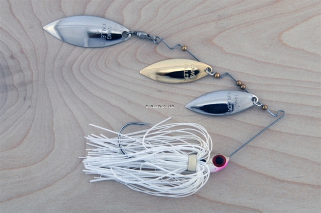 Picture of Lunker Lure Proven Winner Spinnerbait, 3/8 Oz, Gold/White Head/White/Silver Flake Skirt, Willow